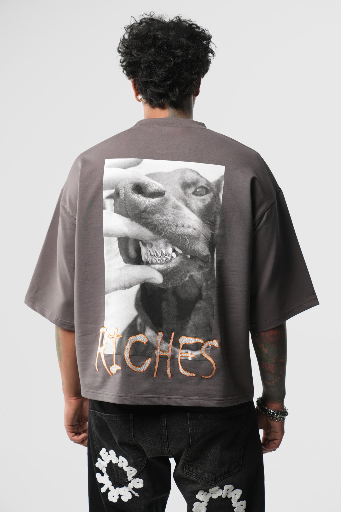 T-shirt Riches Paris anthracite « Dog »
