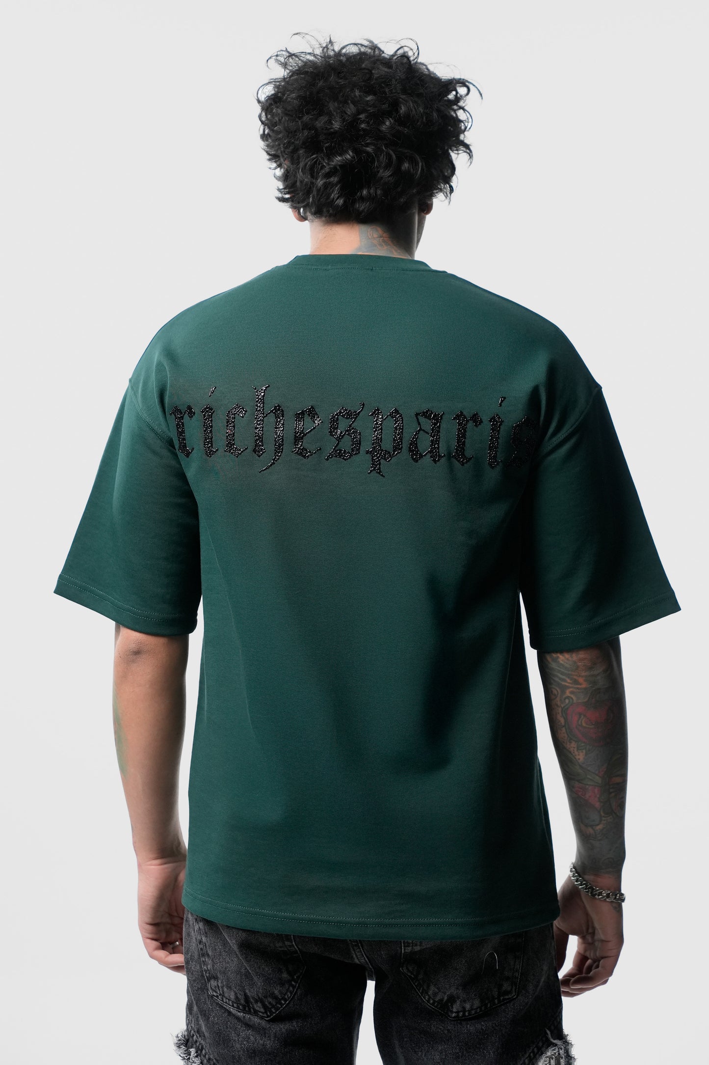 T-shirt Riches Paris vert strass