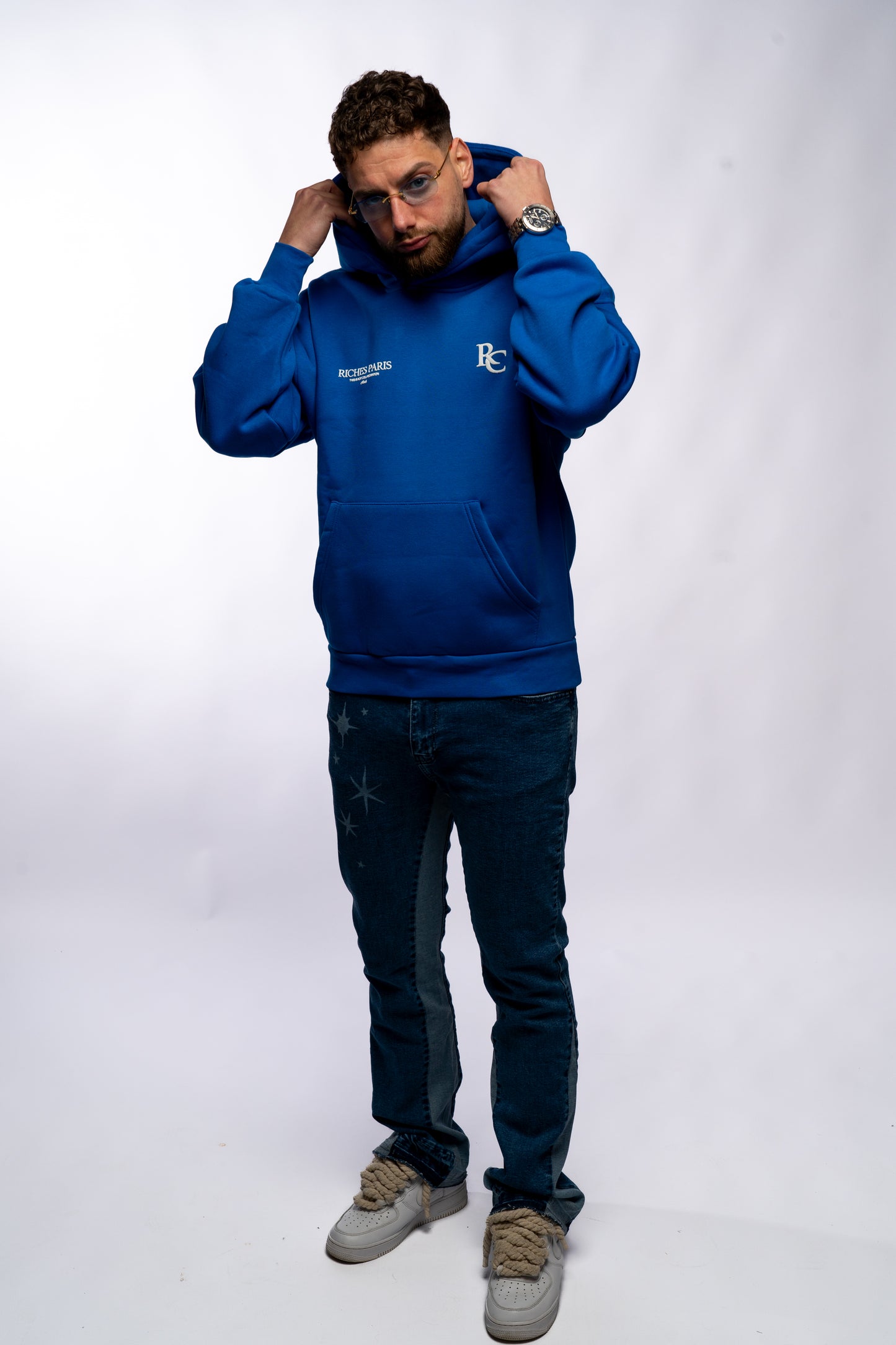 Hoodie "Not Collaboration" Bleu Riches Paris