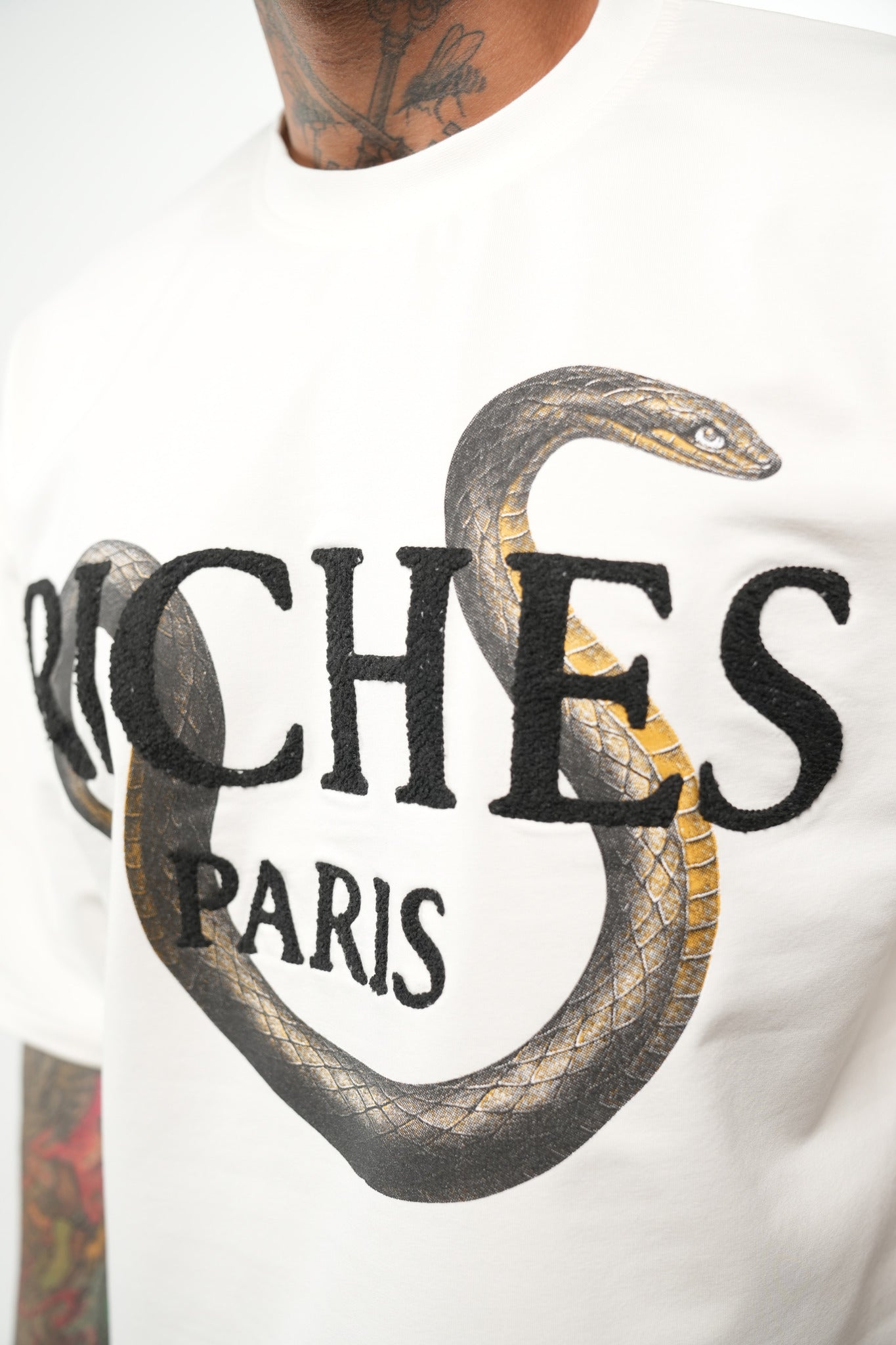 T-shirt Riches Paris blanc « Snake »