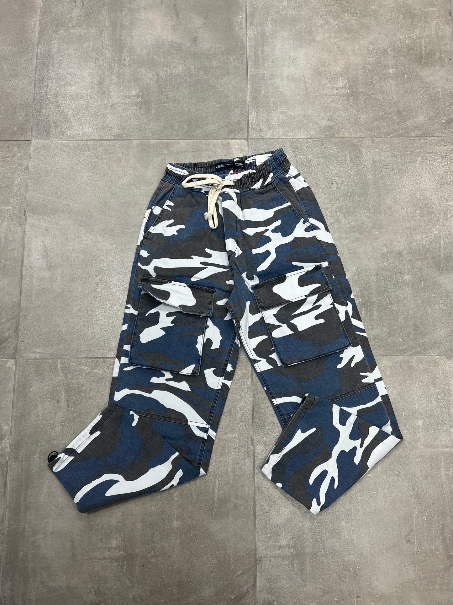 Cargo baggy bleu militaire