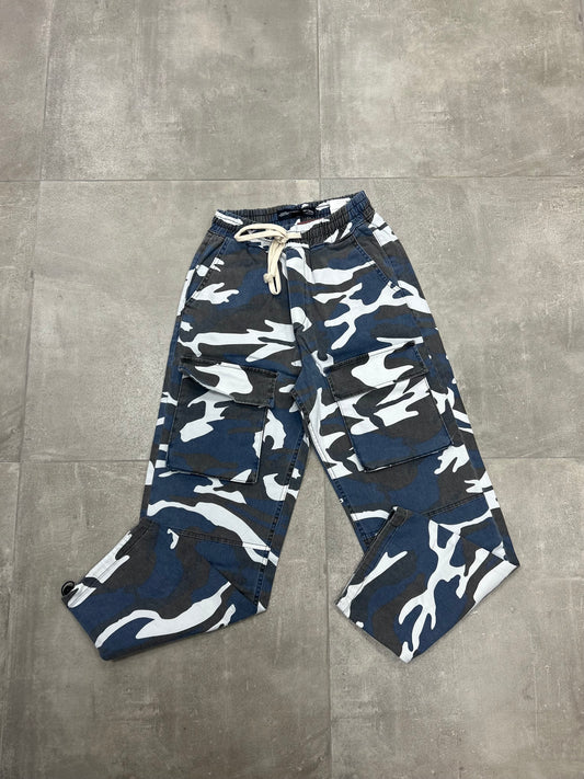 Cargo baggy bleu militaire