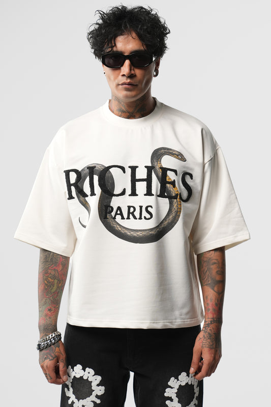 T-shirt Riches Paris blanc « Snake »
