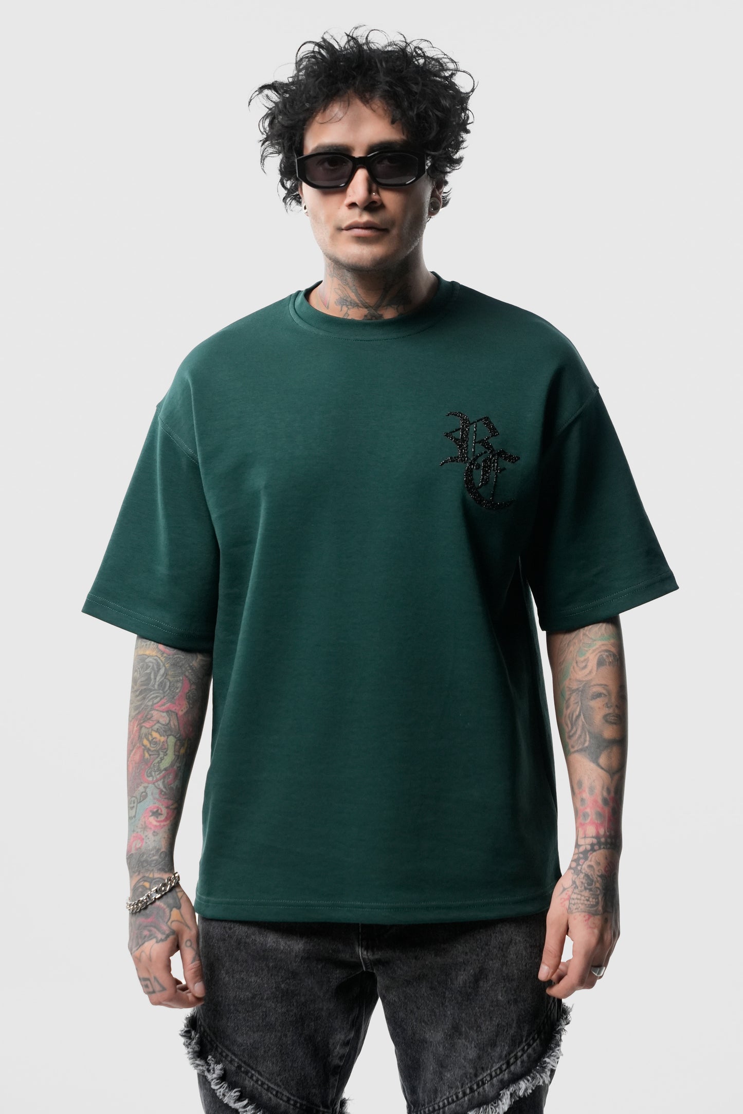 T-shirt Riches Paris vert strass