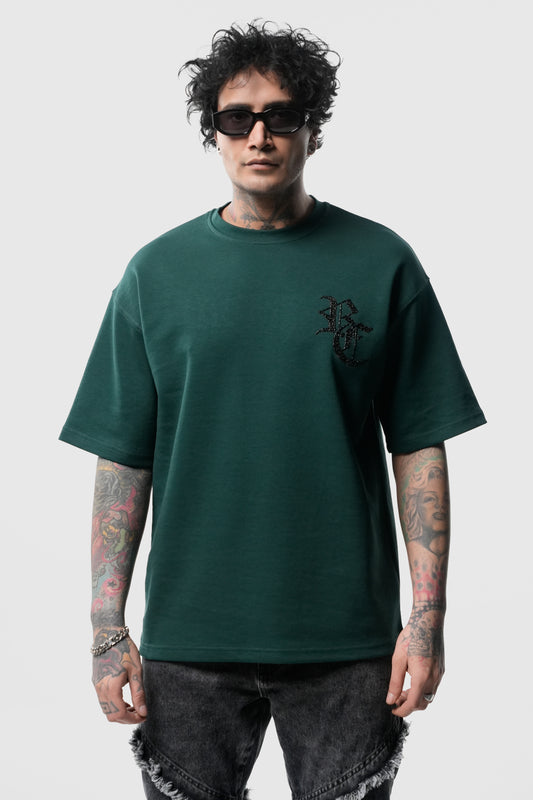 T-shirt Riches Paris vert strass