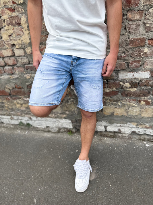 Short blue denim