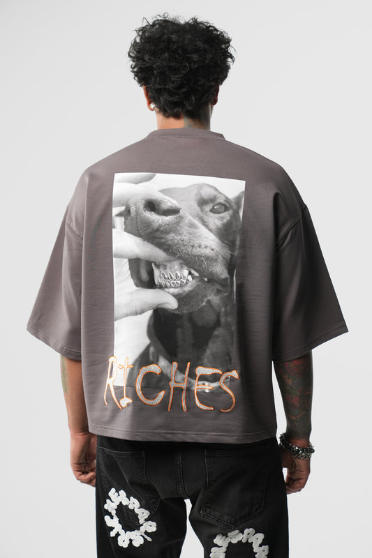 T-shirt Riches Paris anthracite « Dog »