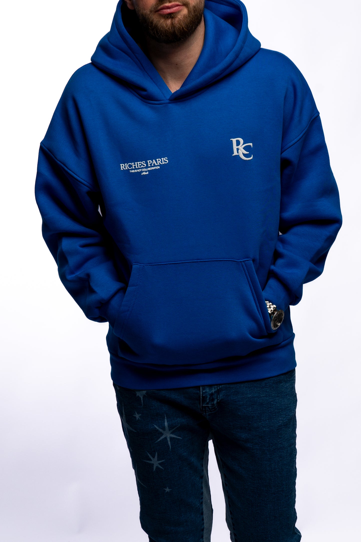 Hoodie "Not Collaboration" Bleu Riches Paris