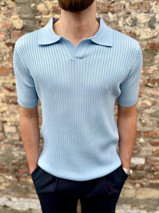Polo manches courtes bleu ciel