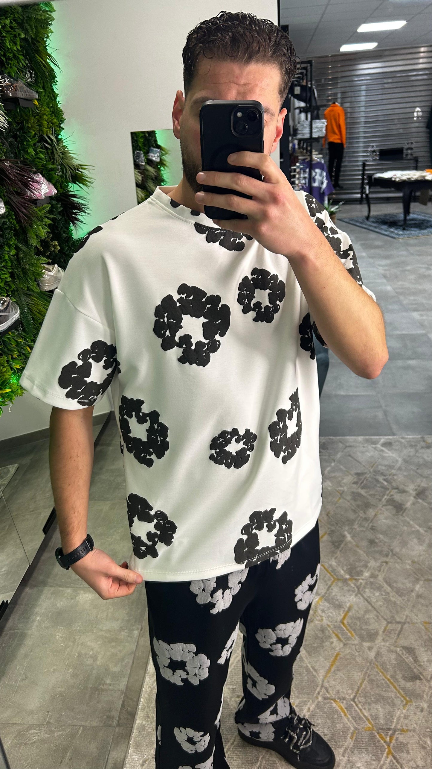 T-shirt à fleurs blanc